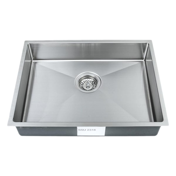 Wells Sinkware 23 in Handcrafted 18 Gauge Undermount Single Bowl ADA Compliant Stainless Steel Kitchen Sink SSU231845 - main